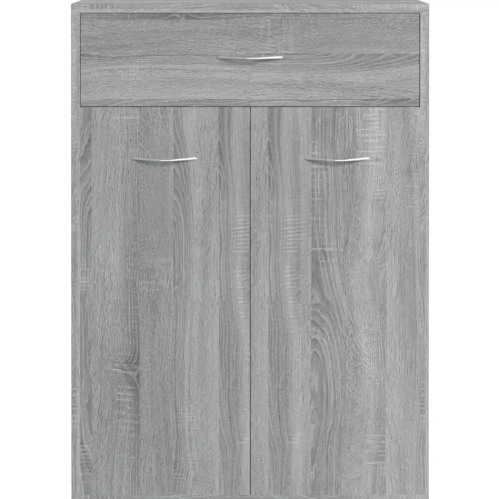 vidaXL Zapatero de madera contrachapada 60x35x84 cm Gris sonoma Outlet