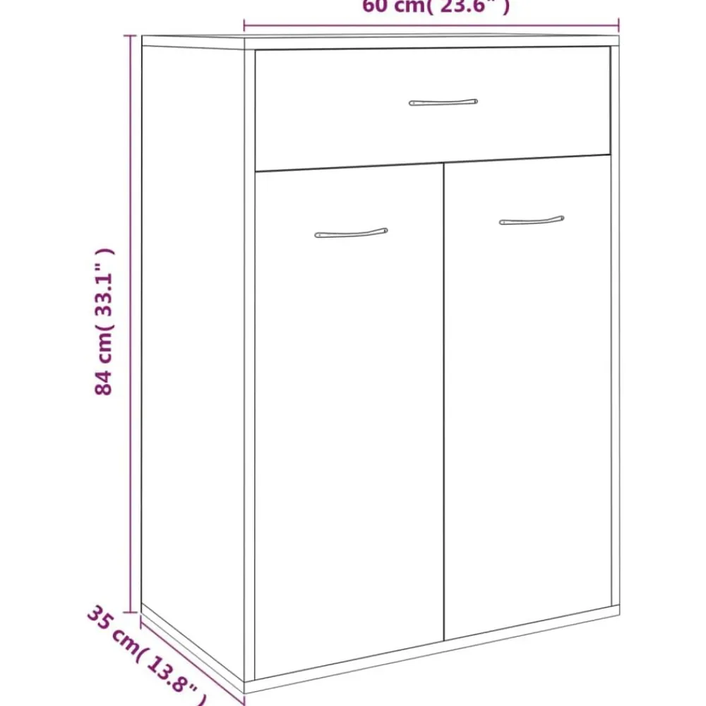 vidaXL Zapatero de madera contrachapada 60x35x84 cm Gris sonoma Outlet