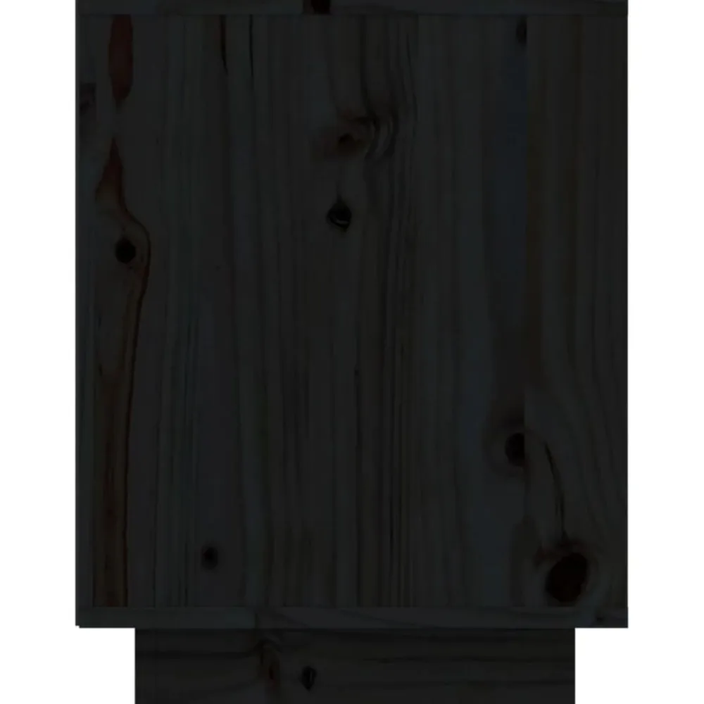 vidaXL Zapatero de madera maciza de pino 60x34x45 cm Negro New