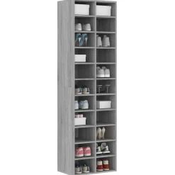 vidaXL Zapatero de madera contrachapada 54x34x183 cm Gris sonoma Best
