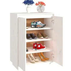 vidaXL Productos Del Hogar-Zapatero de madera maciza de pino 60x35x80 cm
