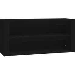 vidaXL Zapatero de madera contrachapada 100x35x45 cm Negro Best