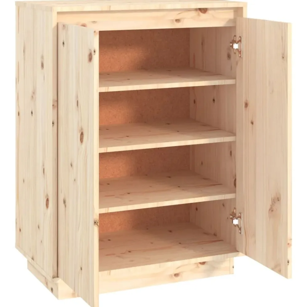 vidaXL Productos Del Hogar-Zapatero de madera maciza de pino 60x35x80 cm