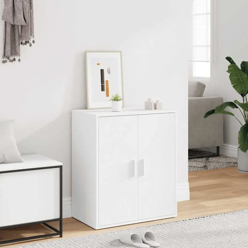 vidaXL Zapatero de madera de ingeniería 60x35x70 cm Blanco Discount
