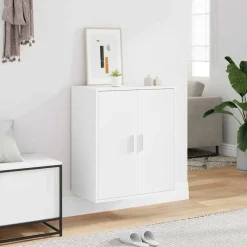 vidaXL Zapatero de madera de ingeniería 60x35x70 cm Blanco Discount