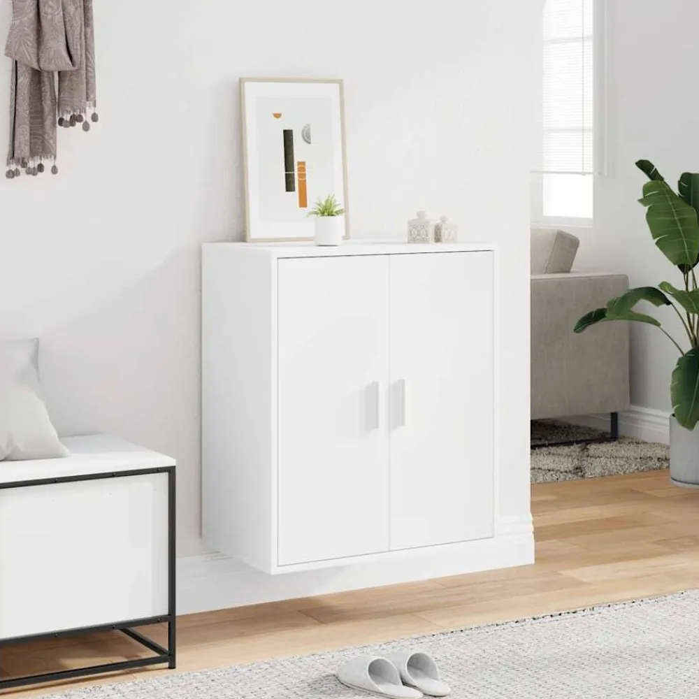 vidaXL Zapatero de madera de ingeniería 60x35x70 cm Blanco Discount