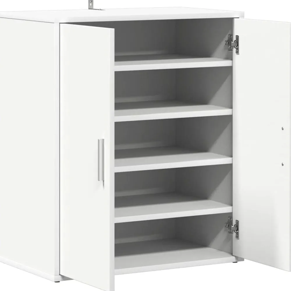 vidaXL Zapatero de madera de ingeniería 60x35x70 cm Blanco Discount