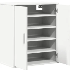 vidaXL Zapatero de madera de ingeniería 60x35x70 cm Blanco Discount