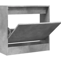 vidaXL Zapatero de madera de ingeniería gris hormigón 60x21x57 cm Gris hormigón Outlet