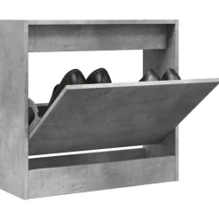 vidaXL Zapatero de madera de ingeniería gris hormigón 60x21x57 cm Gris hormig&oacute;n Outlet