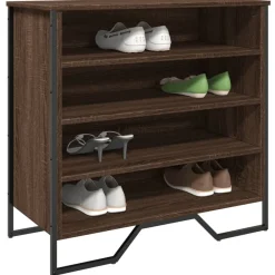 vidaXL Productos Del Hogar-Zapatero de madera de ingeniería marrón roble 80x38x78 cm