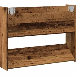 vidaXL Productos Del Hogar-Zapatero de pared madera de ingeniería envejecida 80x18x60 cm