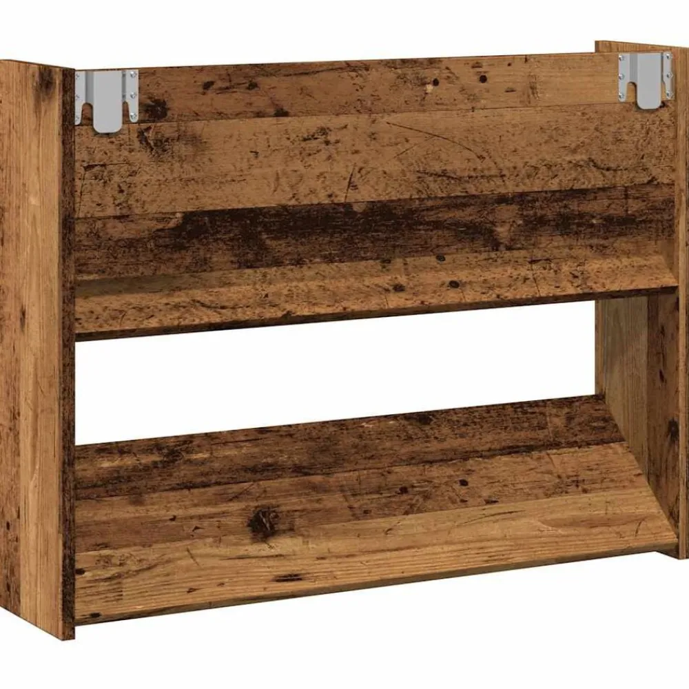 vidaXL Productos Del Hogar-Zapatero de pared madera de ingeniería envejecida 80x18x60 cm