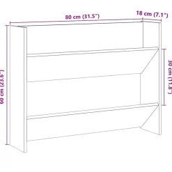 vidaXL Productos Del Hogar-Zapatero de pared madera de ingeniería envejecida 80x18x60 cm