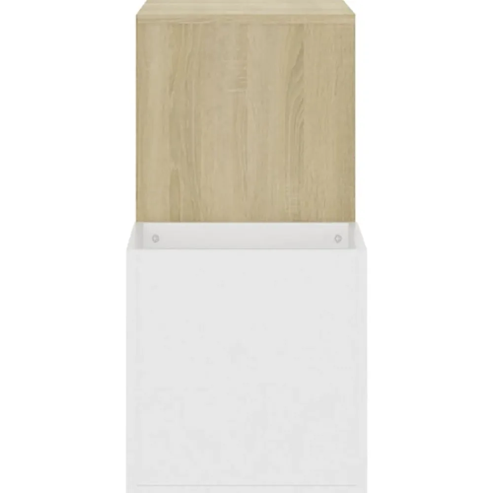 vidaXL Zapatero de recibidor contrachapado blanco roble 105x35,5x70 cm Blanco y roble sonoma Online