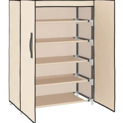 vidaXL Zapatero de tela 60x28x90 cm Crema Best