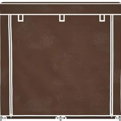 vidaXL Productos Del Hogar-Zapatero de tela con cubierta marrón 115x28x110 cm