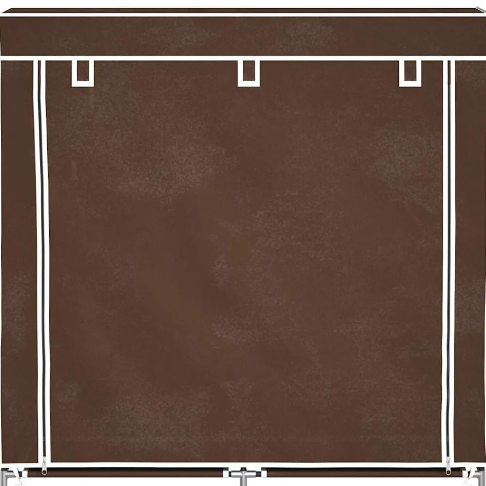 vidaXL Productos Del Hogar-Zapatero de tela con cubierta marrón 115x28x110 cm