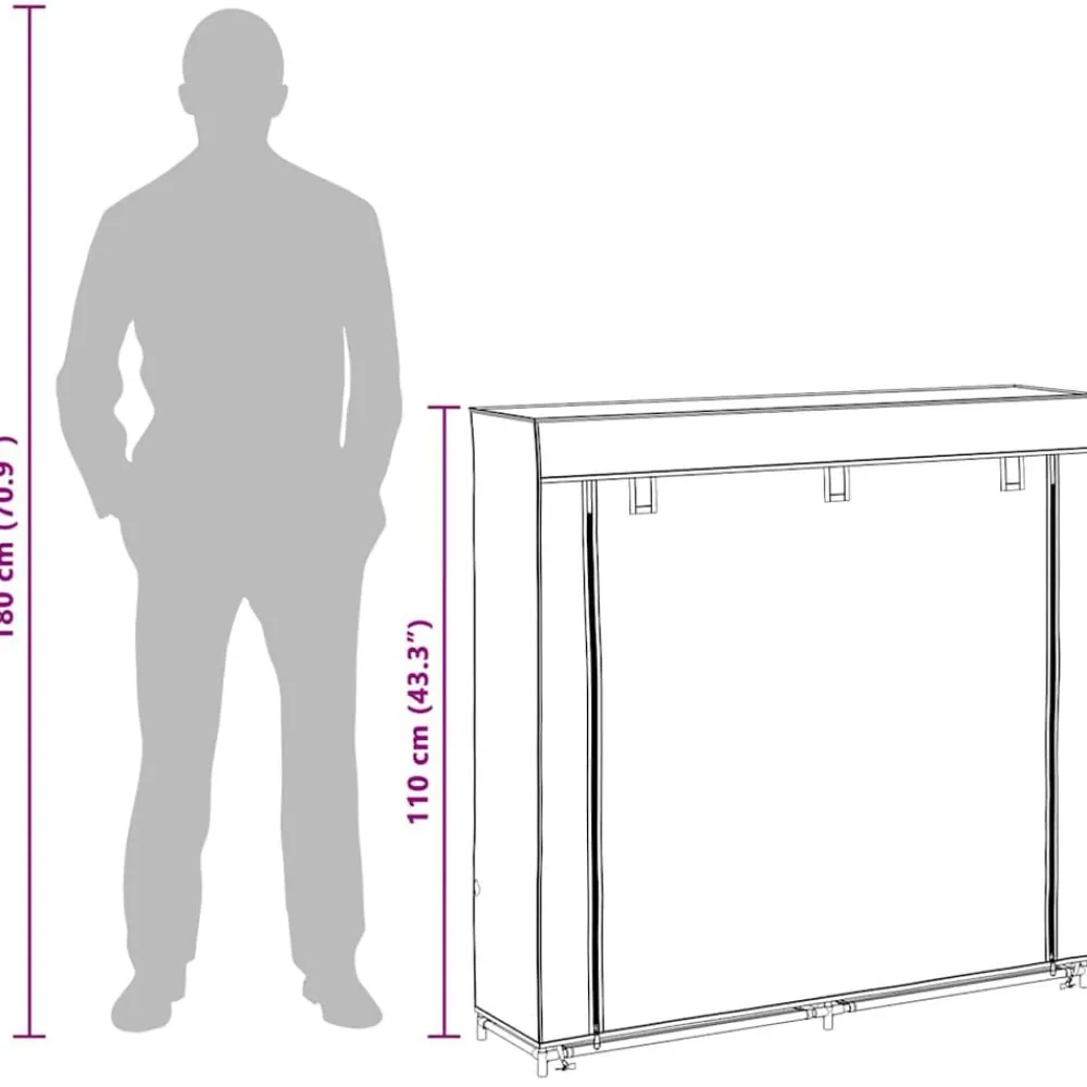 vidaXL Productos Del Hogar-Zapatero de tela con cubierta marrón 115x28x110 cm