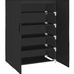 vidaXL Zapatero de tela 60x28x90 cm Negro New