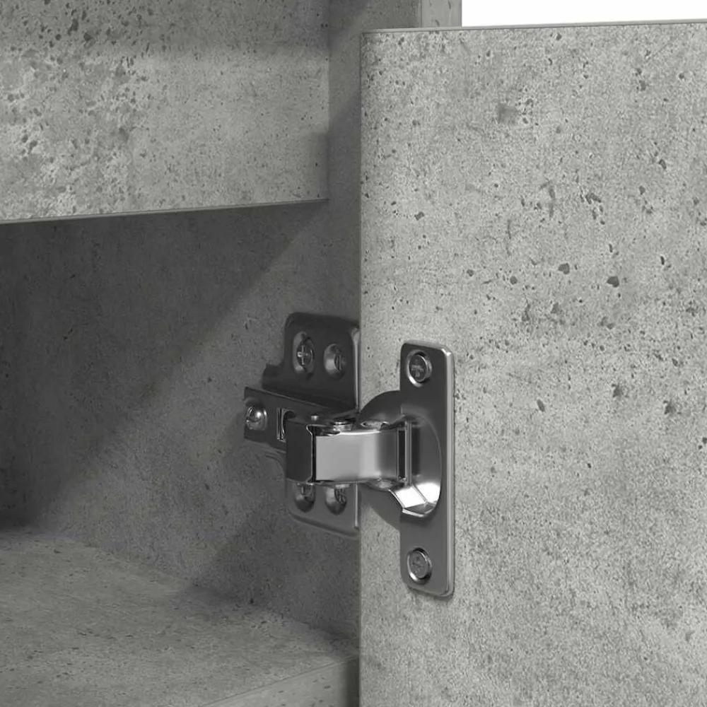 vidaXL Productos Del Hogar-Zapatero gris hormigón 29,5x34x76 cm madera de ingeniería