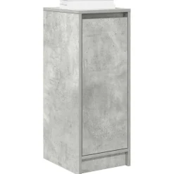 vidaXL Productos Del Hogar-Zapatero gris hormigón 29,5x34x76 cm madera de ingeniería