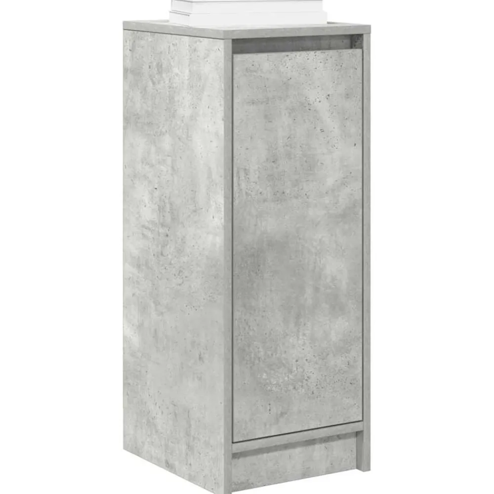vidaXL Productos Del Hogar-Zapatero gris hormigón 29,5x34x76 cm madera de ingeniería