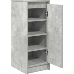 vidaXL Productos Del Hogar-Zapatero gris hormigón 29,5x34x76 cm madera de ingeniería