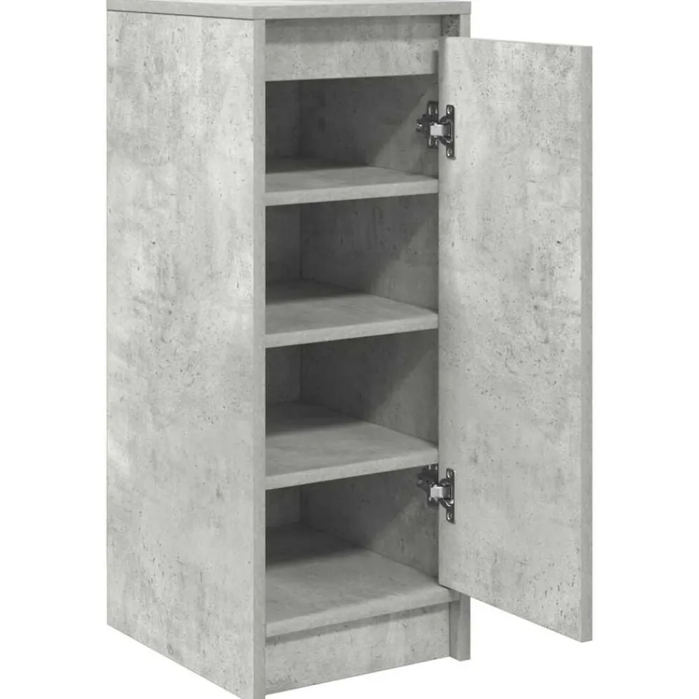 vidaXL Productos Del Hogar-Zapatero gris hormigón 29,5x34x76 cm madera de ingeniería