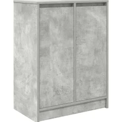 vidaXL Zapatero gris hormigón 57x34x76 cm madera industrial Gris hormigón Best