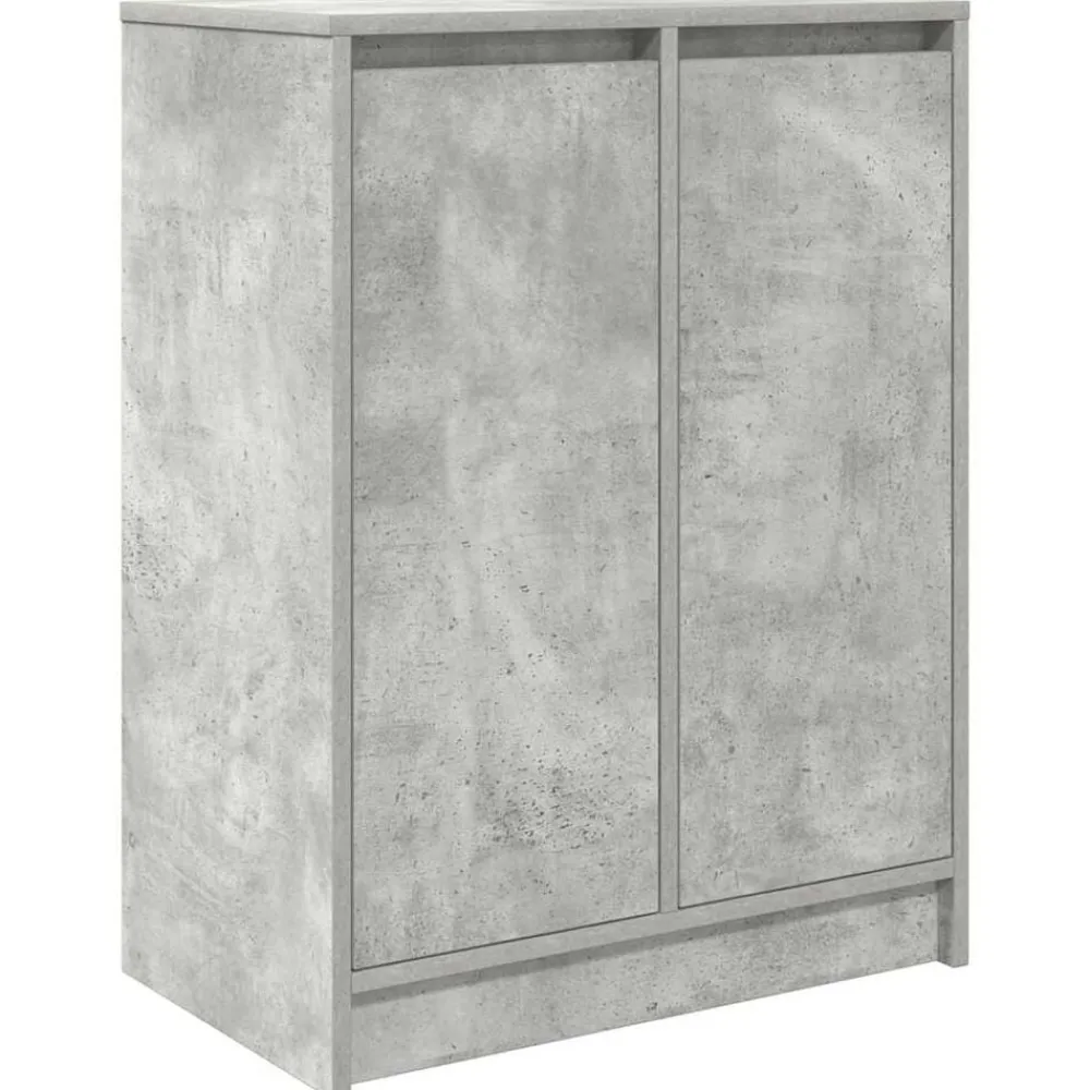 vidaXL Zapatero gris hormigón 57x34x76 cm madera industrial Gris hormigón Best