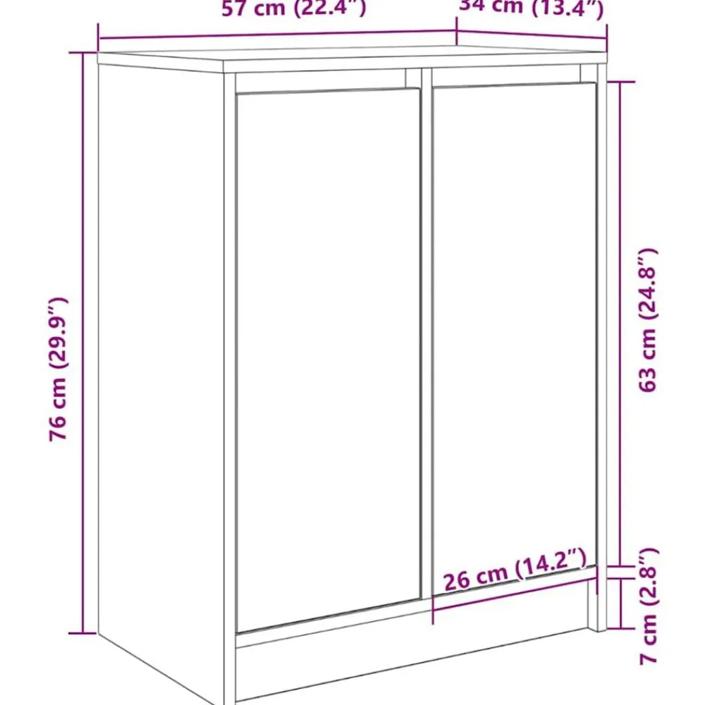 vidaXL Zapatero gris hormigón 57x34x76 cm madera industrial Gris hormigón Best
