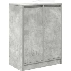 vidaXL Zapatero gris hormigón 57x34x76 cm madera industrial Gris hormigón Best