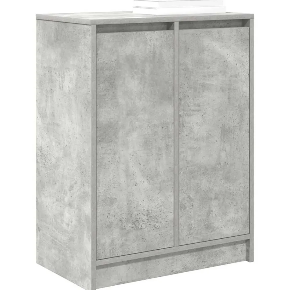 vidaXL Zapatero gris hormigón 57x34x76 cm madera industrial Gris hormigón Best