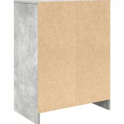vidaXL Zapatero gris hormigón 57x34x76 cm madera industrial Gris hormigón Best