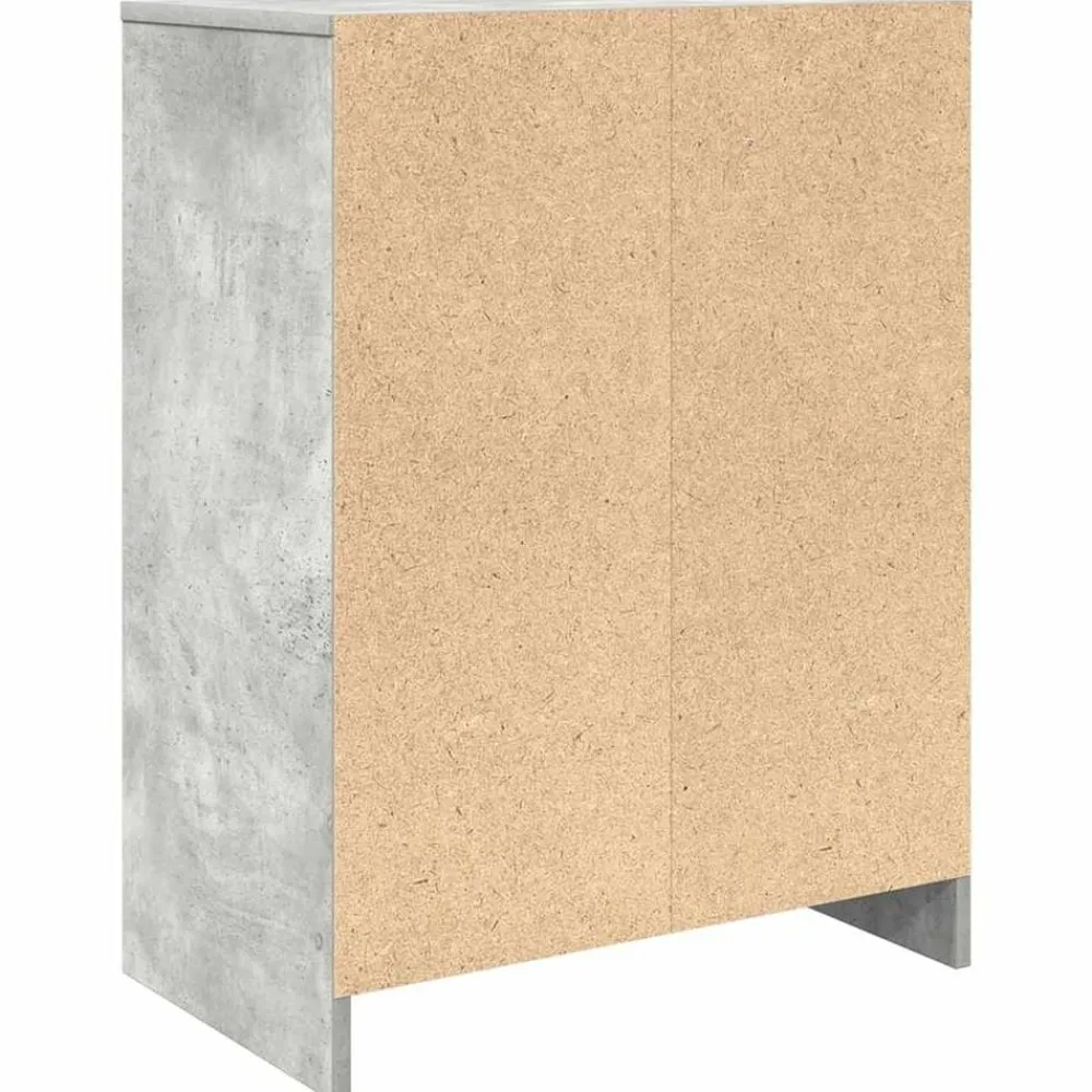 vidaXL Zapatero gris hormigón 57x34x76 cm madera industrial Gris hormigón Best