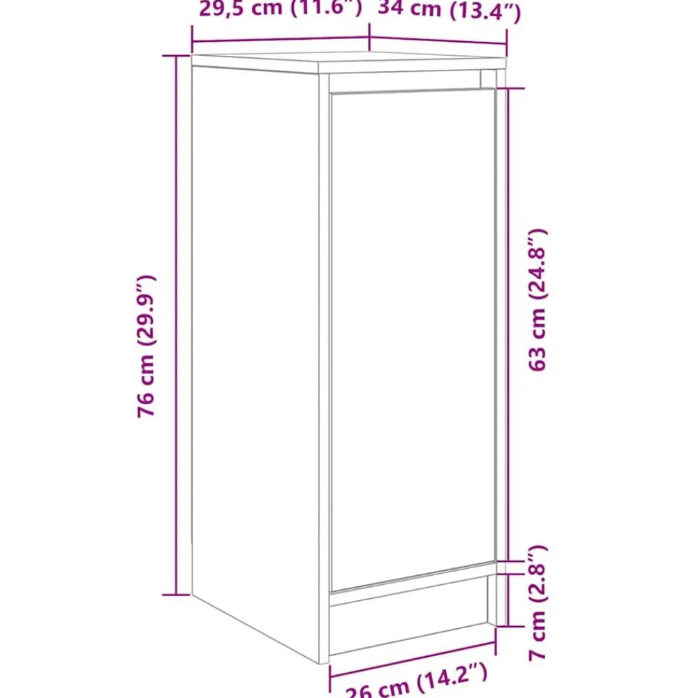 vidaXL Productos Del Hogar-Zapatero 29,5x34x76 cm madera de ingeniería