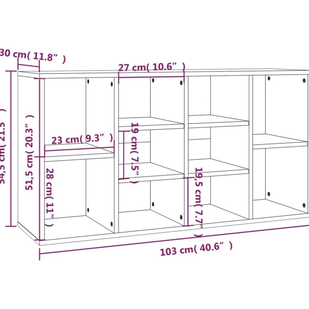 vidaXL Productos Del Hogar-Zapatero madera contrachapada 103x30x55cm