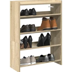 vidaXL Zapatero madera contrachapada 60x25x81 cm Roble Sonoma Clearance