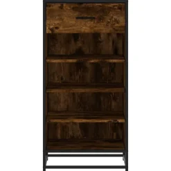 vidaXL Zapatero madera contrachapada 48x38x97,5 cm Roble ahumado Online
