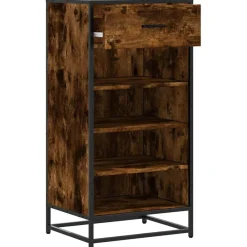 vidaXL Zapatero madera contrachapada 48x38x97,5 cm Roble ahumado Online