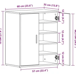 vidaXL Productos Del Hogar-Zapatero madera contrachapada 60x35x70 cm