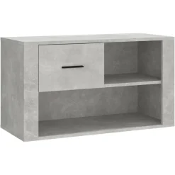 vidaXL Productos Del Hogar-Zapatero madera contrachapada gris hormigón 80x35x45 cm