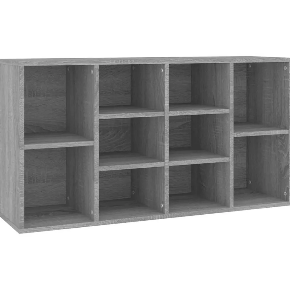 vidaXL Zapatero madera contrachapada 103x30x55 cm Gris sonoma Clearance