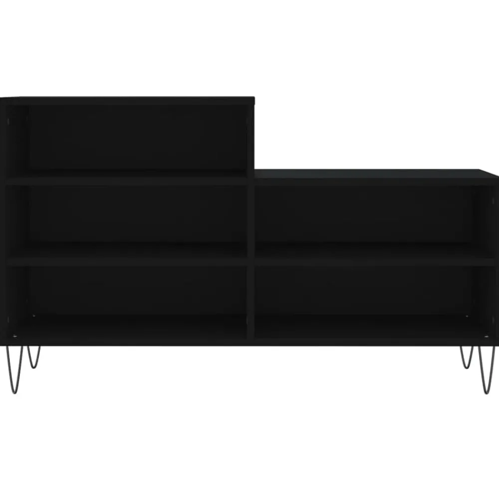 vidaXL Zapatero madera contrachapada 102x36x60 cm Negro Discount