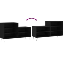 vidaXL Zapatero madera contrachapada 102x36x60 cm Negro Discount