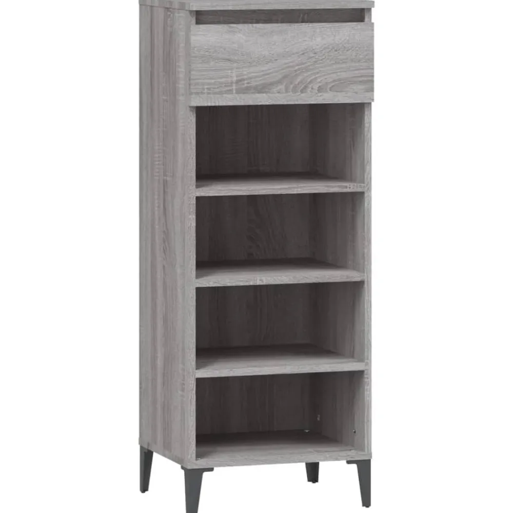 vidaXL Zapatero madera contrachapada 40x36x105 cm Gris sonoma New