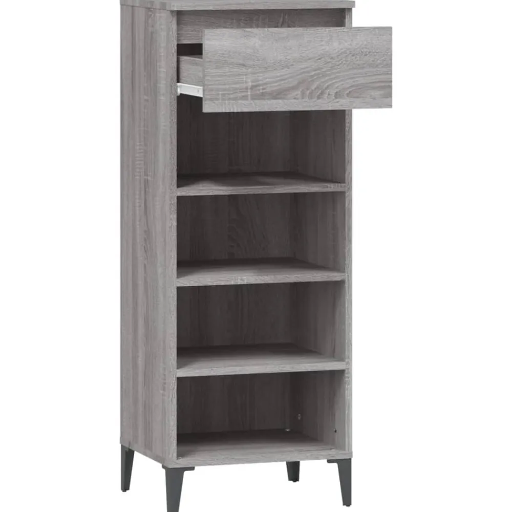 vidaXL Zapatero madera contrachapada 40x36x105 cm Gris sonoma New