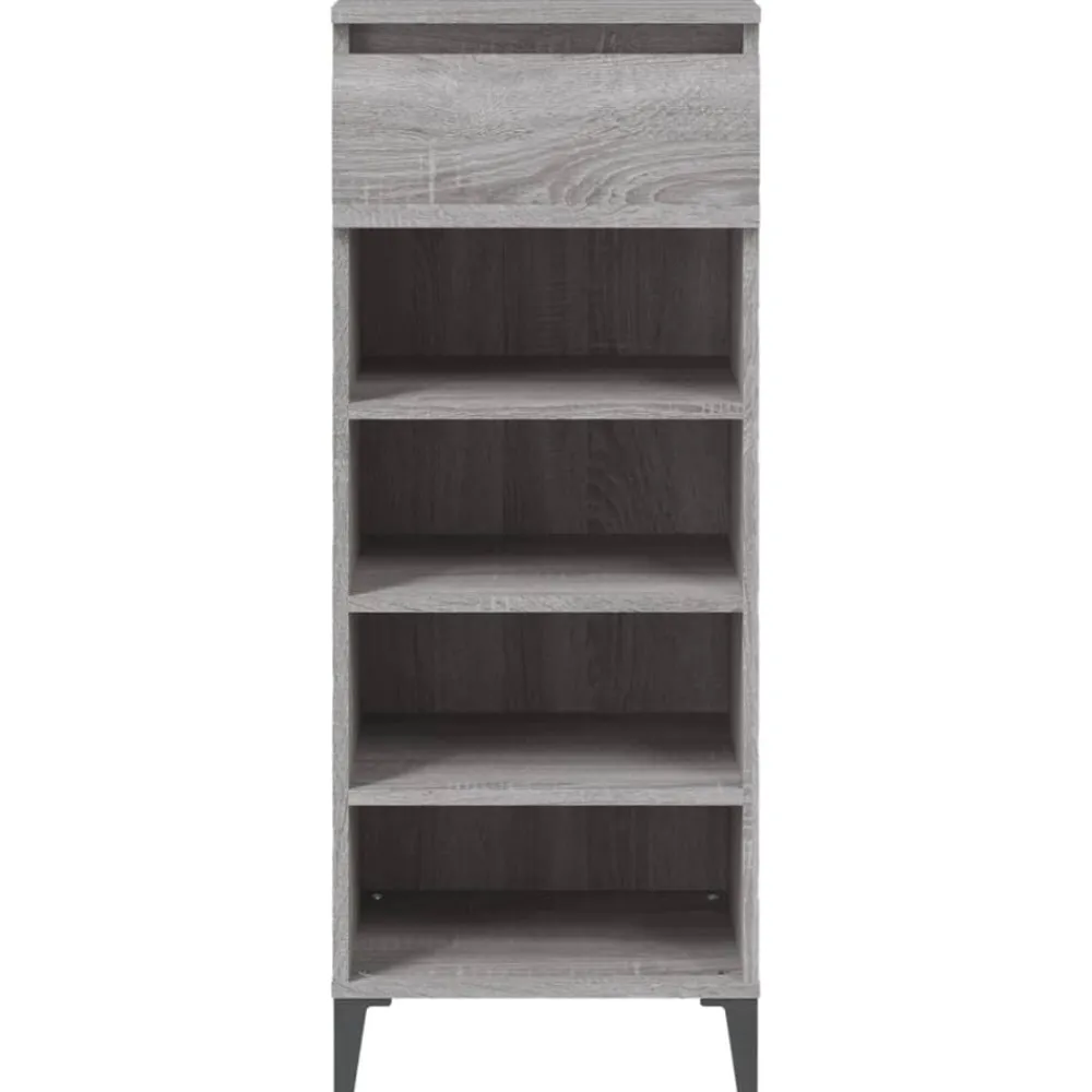 vidaXL Zapatero madera contrachapada 40x36x105 cm Gris sonoma New