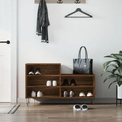 vidaXL Zapatero madera contrachapada roble marrón 102x36x60 cm Marr&oacute;n roble Discount